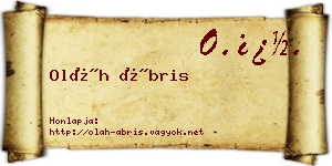 Oláh Ábris névjegykártya